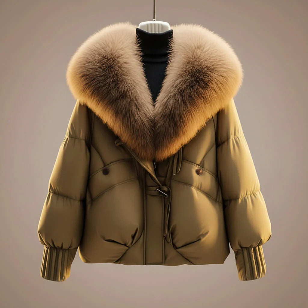 Willow - Padded Coat with Fur Collar