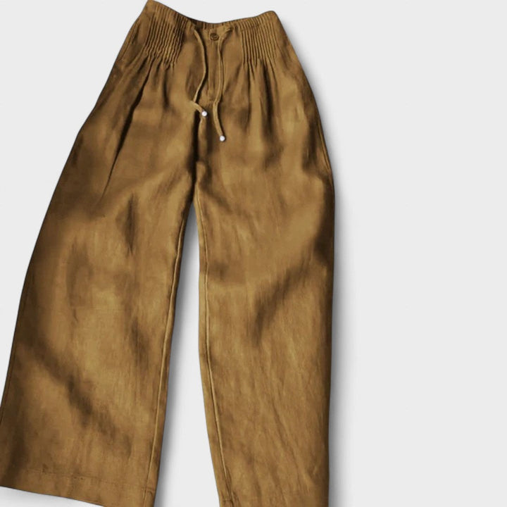 Mode Lumiére™ | Cotton and Linen Wide-Leg Trousers