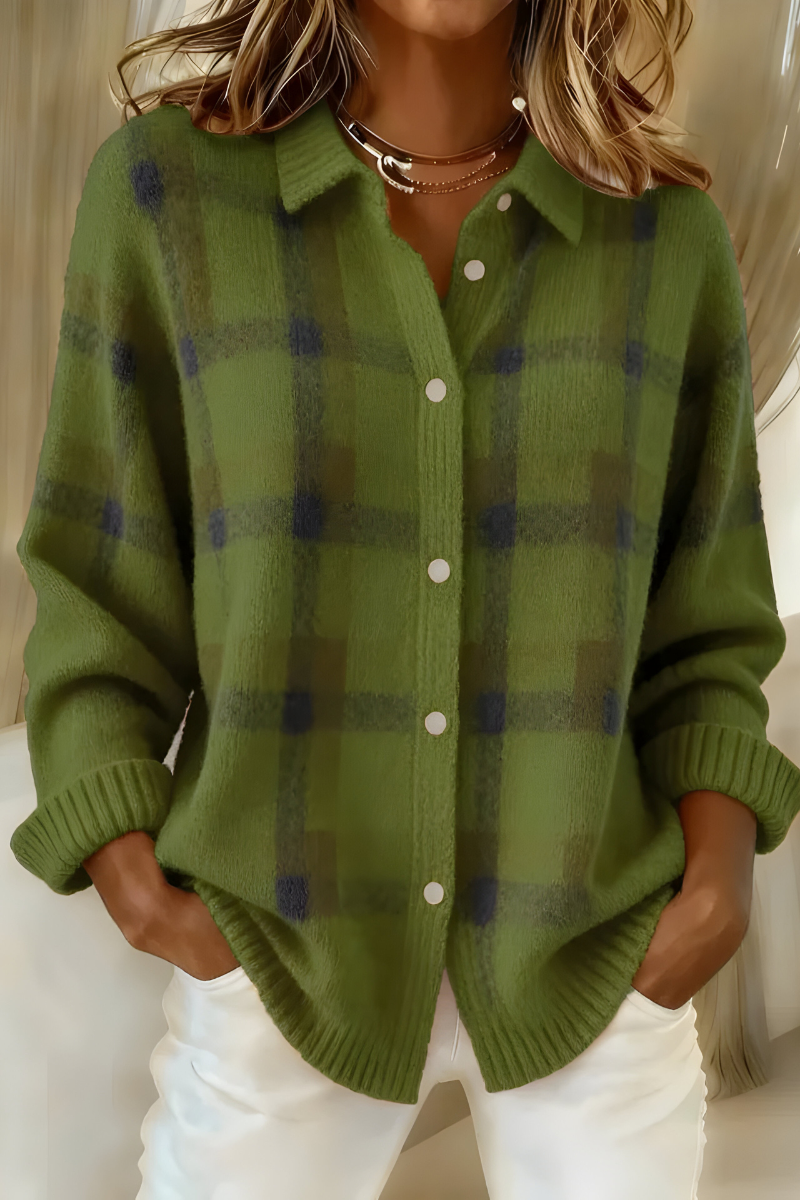 Anna™ | Soft Check Knit Cardigan