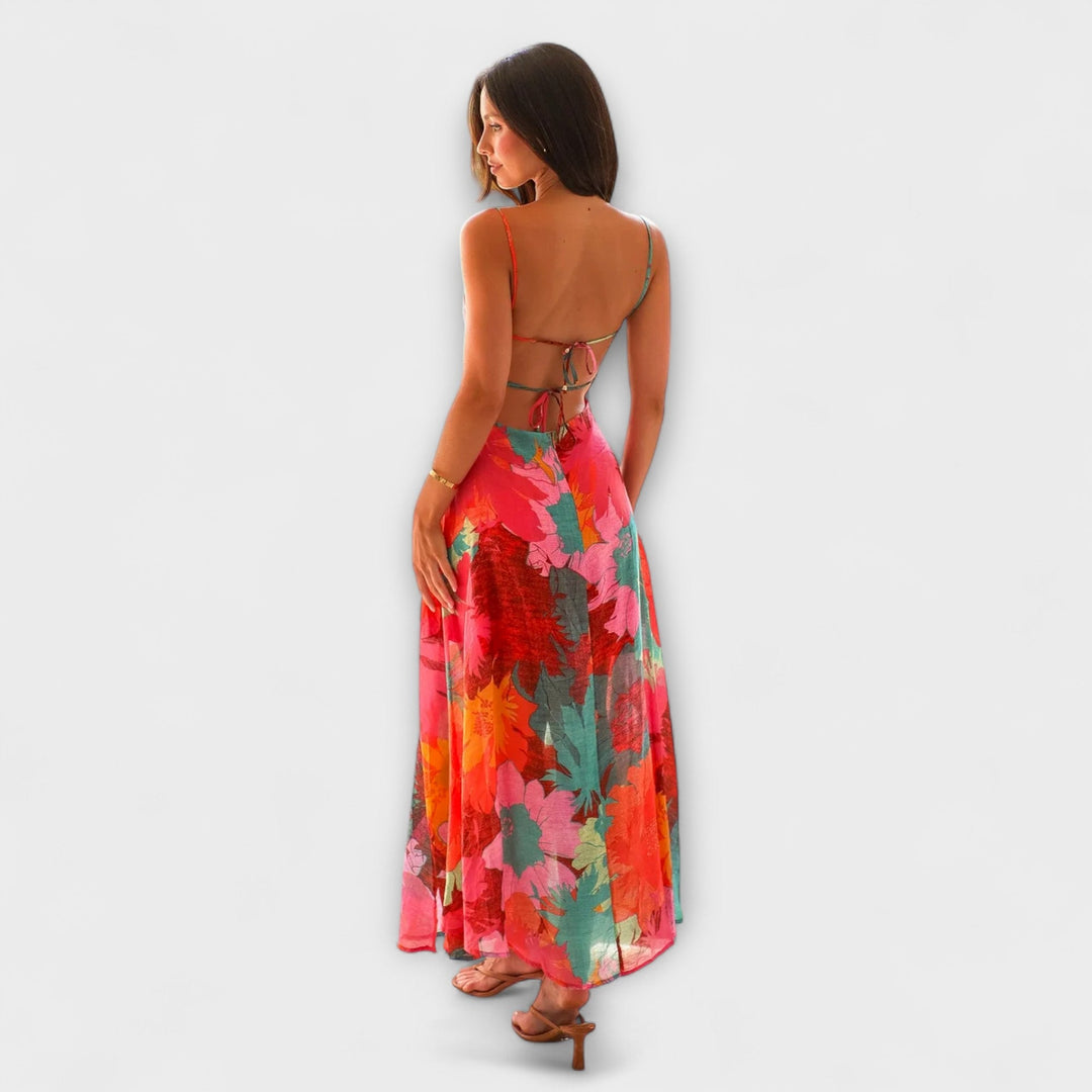Audrey - Women's Floral Print Dress - Stylish and Attractive