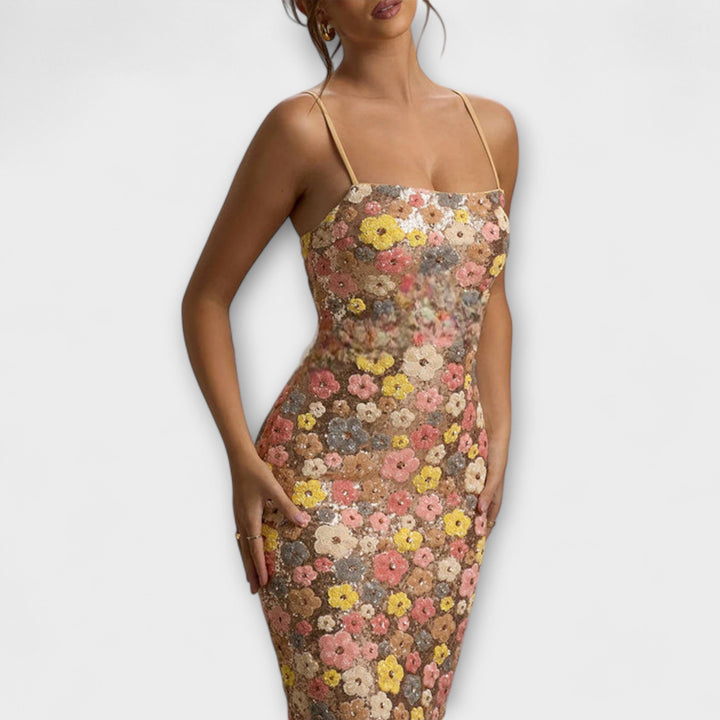 Oakley - 80s Floral Sequin Maxi Dress