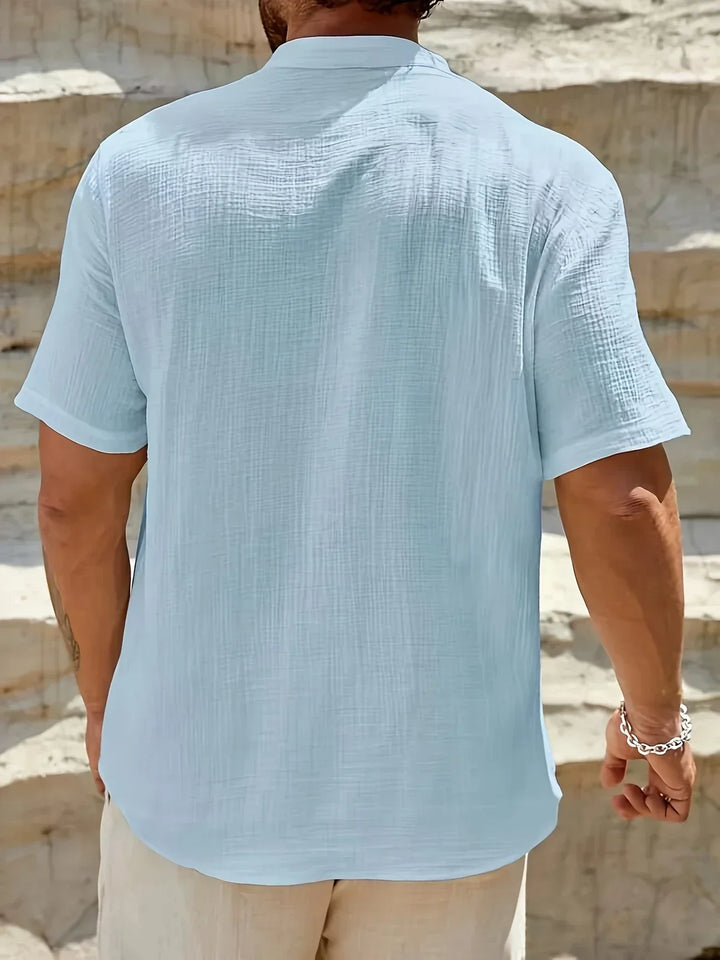 Lightweight Fashion | Elegant Stand-Up Collar Summer Shirt