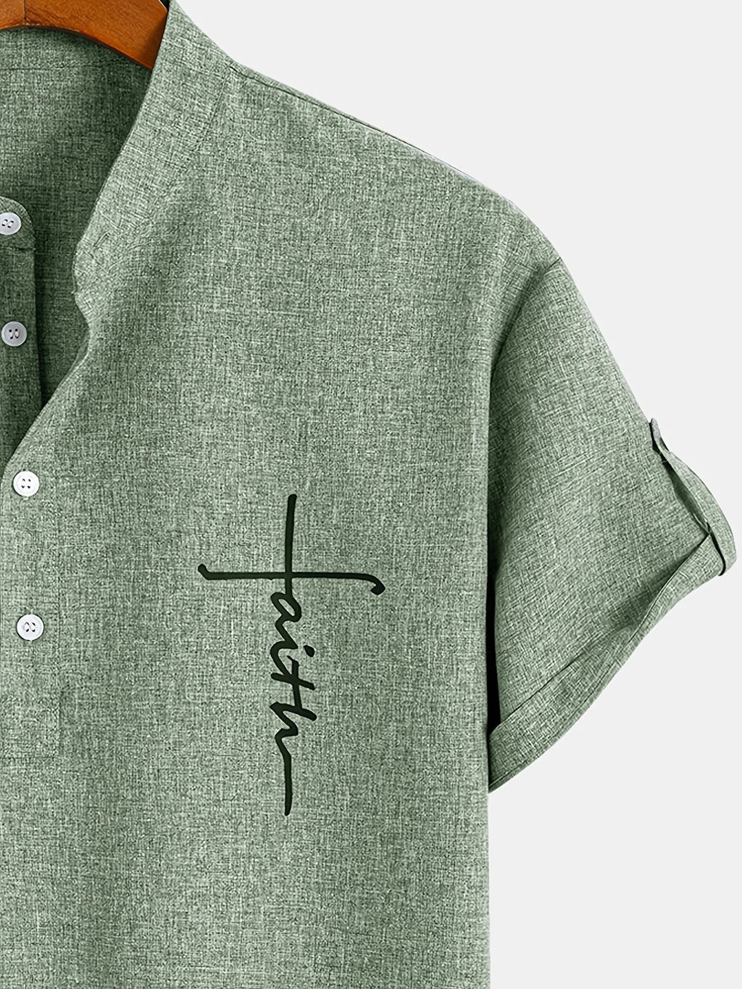 Light Mode | Stylish short-sleeve stand-collar shirt