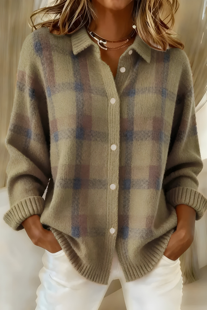 Anna™ | Soft Check Knit Cardigan