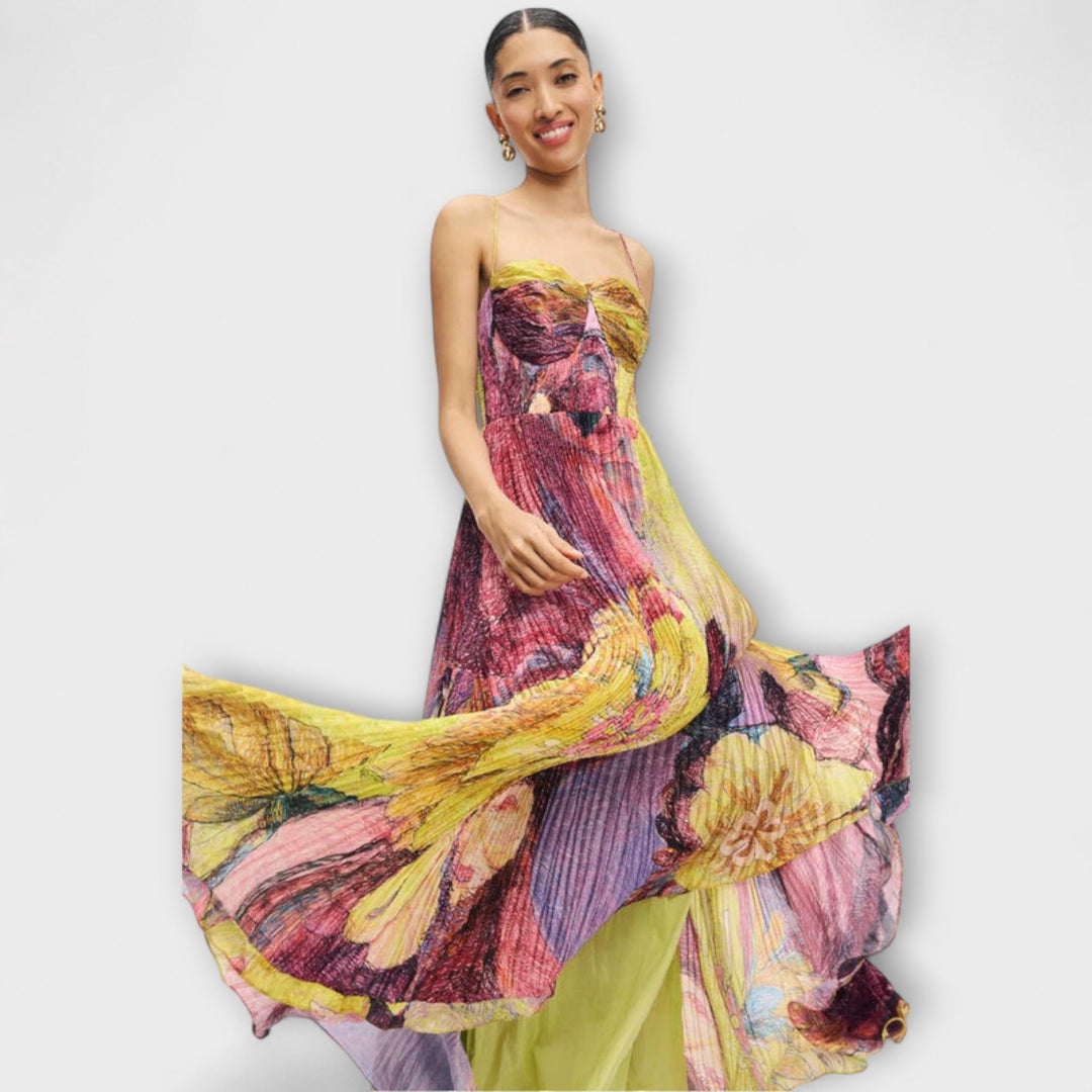 Kiara - Maxi dress with a vibrant Ikat pattern