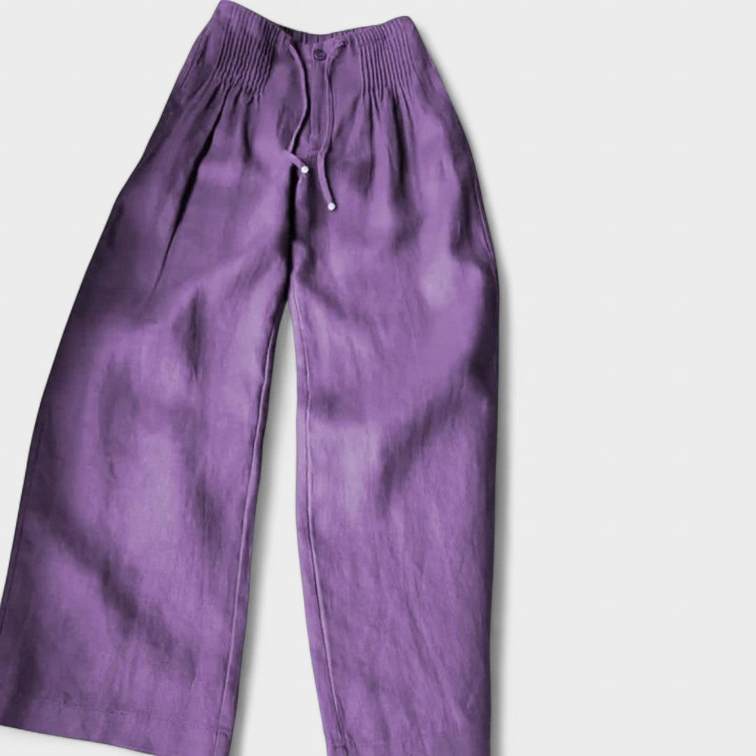 Mode Lumiére™ | Cotton and Linen Wide-Leg Trousers
