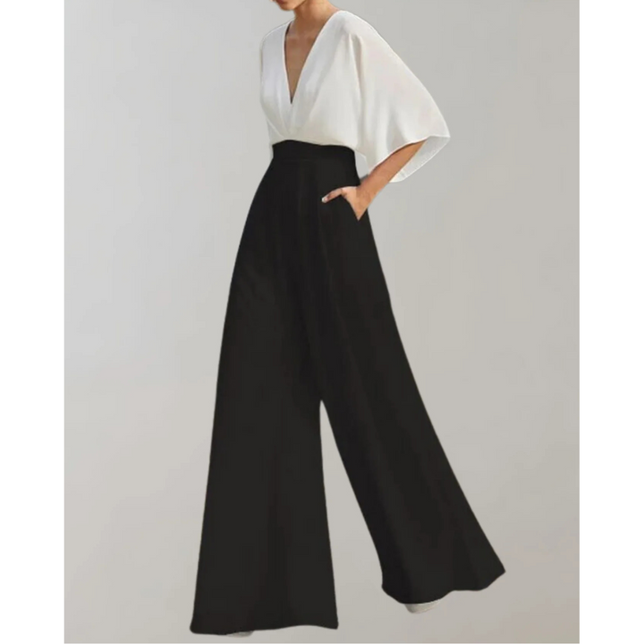 Celia | V-Neck & Wide-Leg Jumpsuit