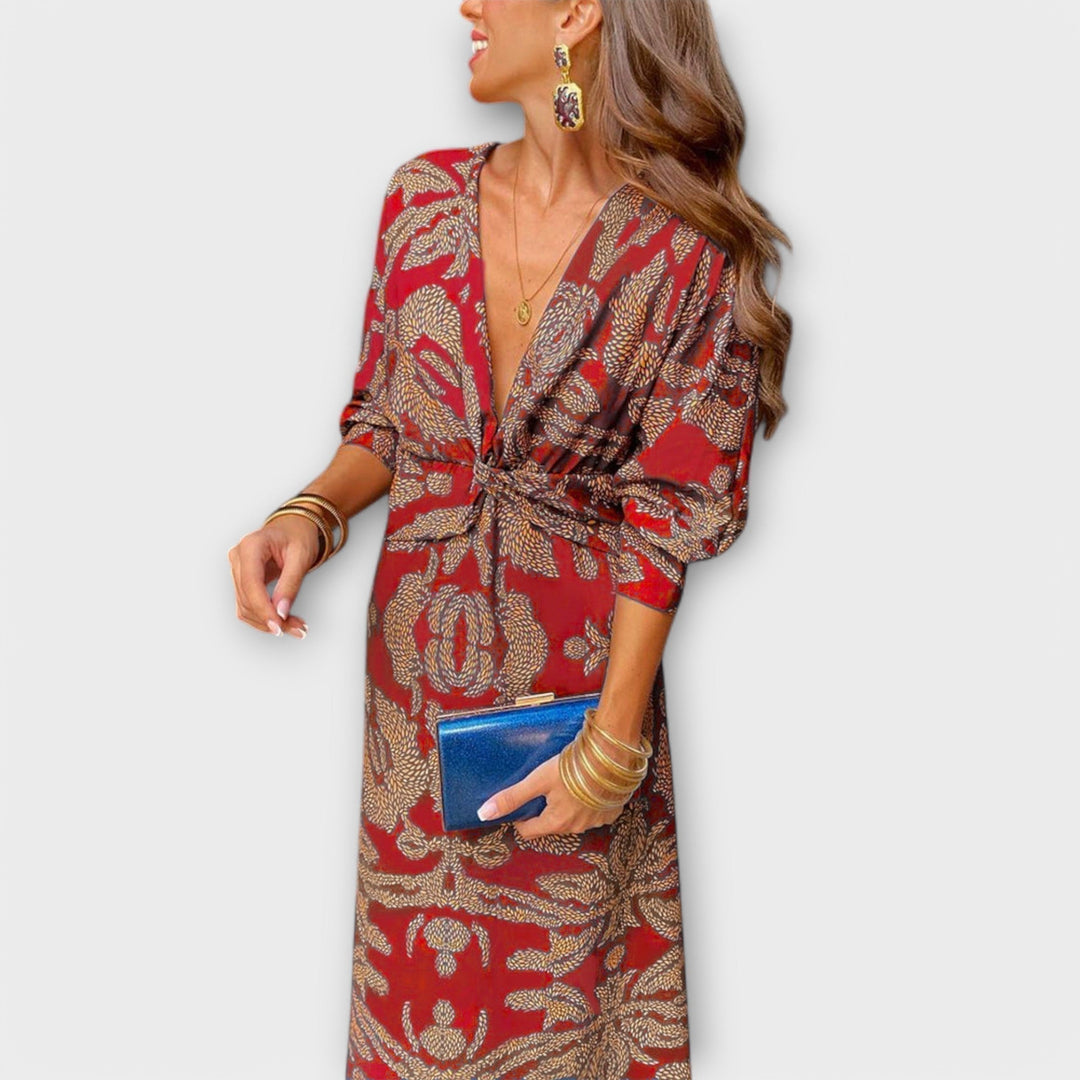Mode Lumiére™ Oriana - Elegant Long-Sleeve Dresses