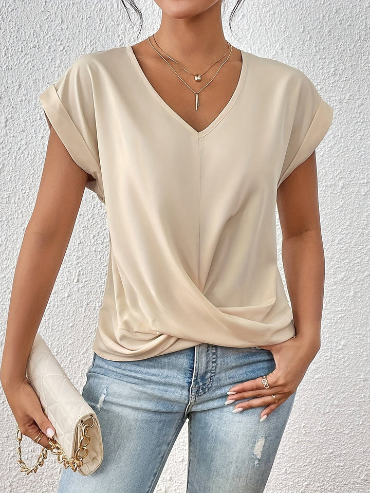 Mode Lumiére™ | Elegant V-Neck Crossover Blouse – (Buy 1 Get 1 Free)