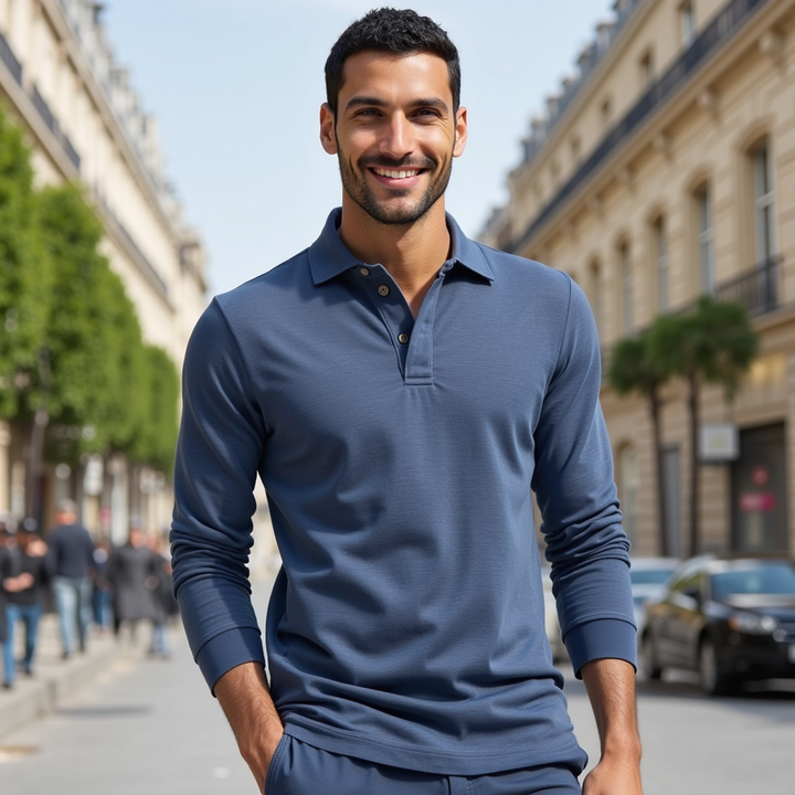 Long-sleeved polo shirt