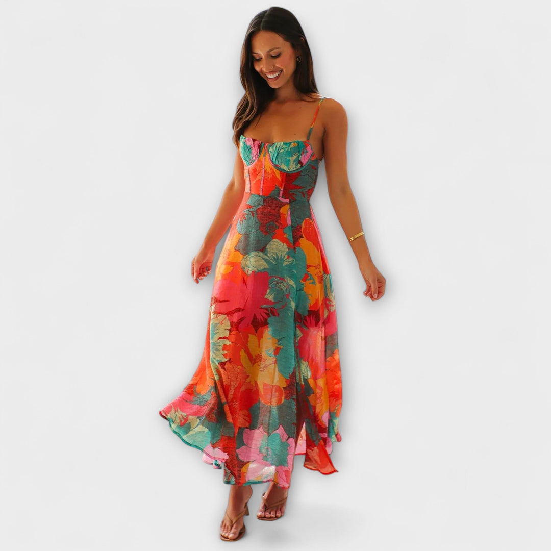 Audrey - Women's Floral Print Dress - Stylish and Attractive