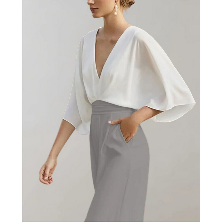 Celia | V-Neck & Wide-Leg Jumpsuit