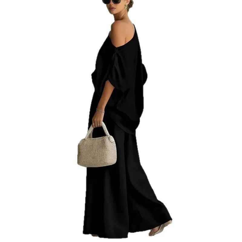 Lisa | Soft Off-the-Shoulder Top and Tapered Pants Set