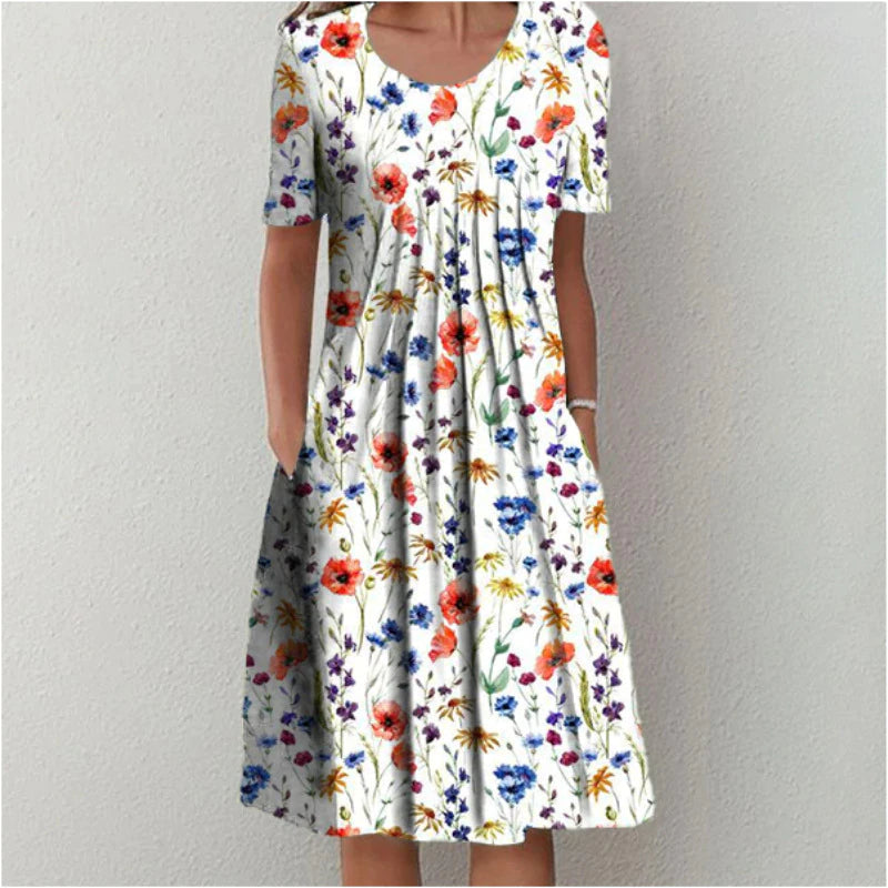 Women's flared floral summer dress - Emma