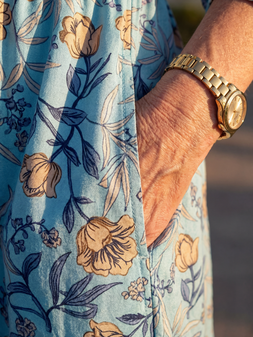 Halia | Gathered Floral Midi Dress