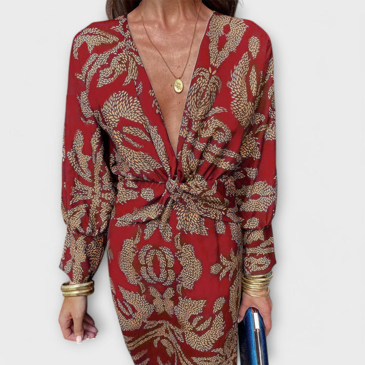 Mode Lumiére™ Oriana - Elegant Long-Sleeve Dresses