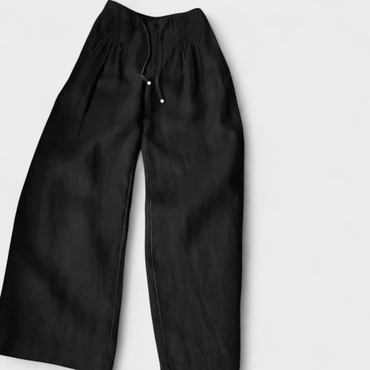 Mode Lumiére™ | Cotton and Linen Wide-Leg Trousers
