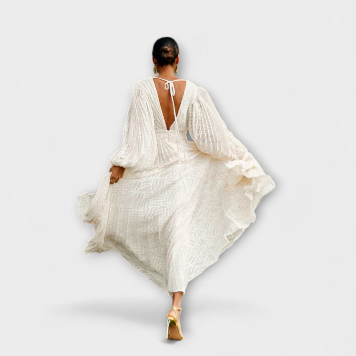 Elsa - Allegory Cream Maxi Dresses