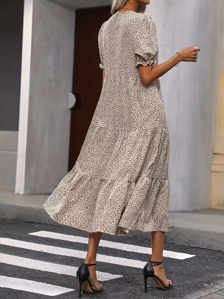 Harriet | Casual Round Neck Dress with Ruffle Detail