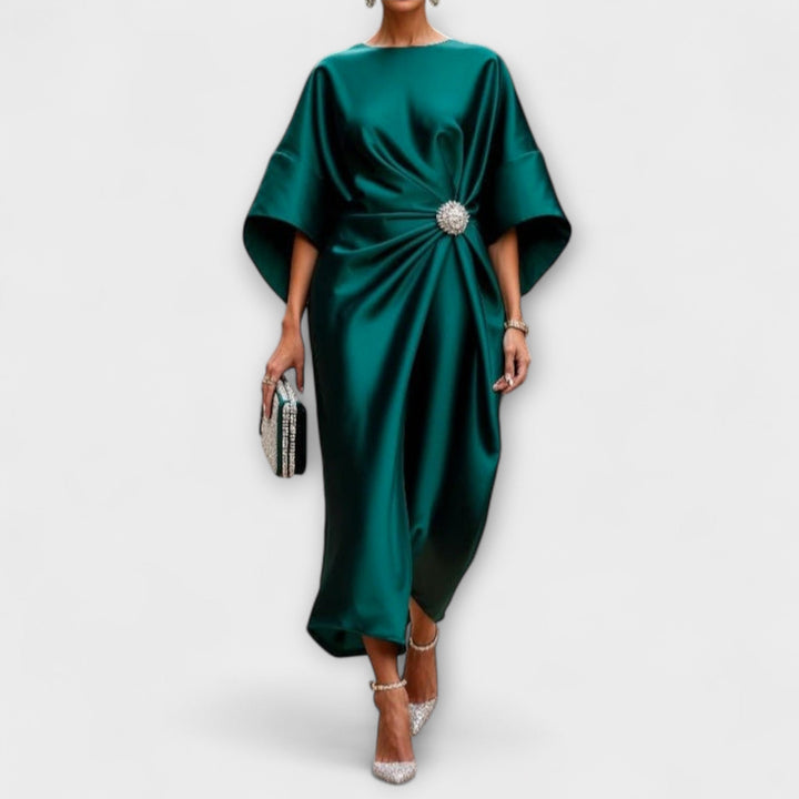 Luxurious satin maxi dresses with sequins