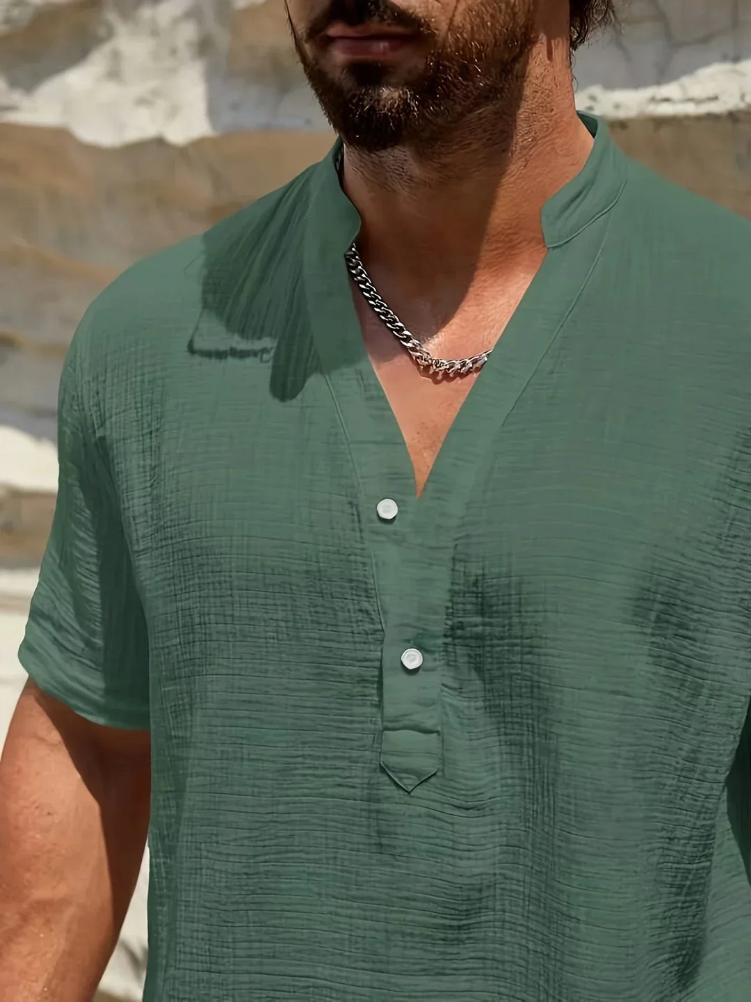 Lightweight Fashion | Elegant Stand-Up Collar Summer Shirt