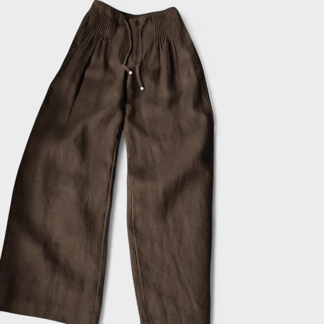 Mode Lumiére™ | Cotton and Linen Wide-Leg Trousers