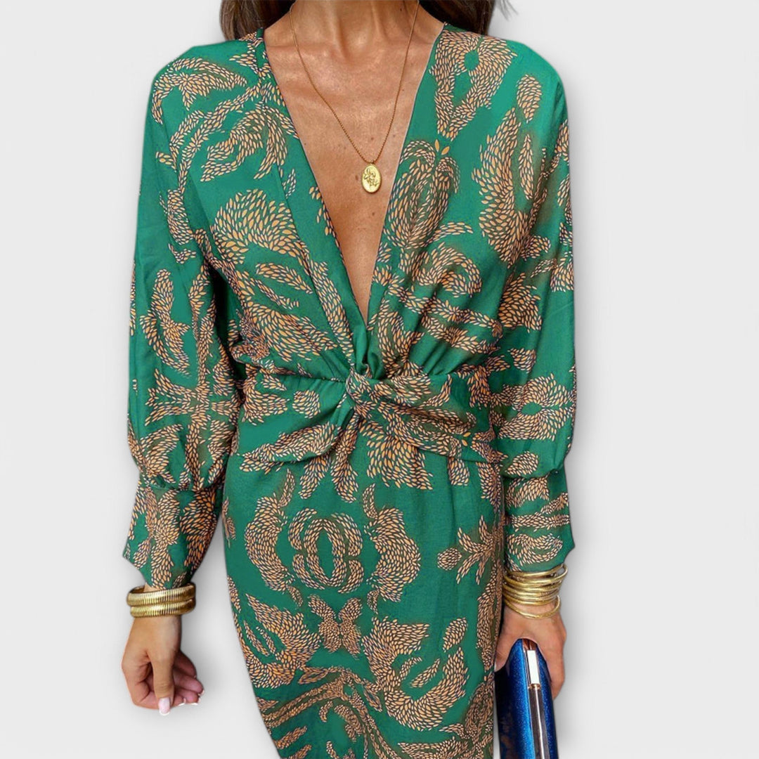 Mode Lumiére™ Oriana - Elegant Long-Sleeve Dresses