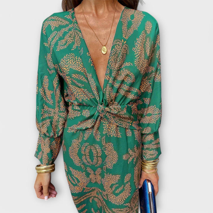 Mode Lumiére™ Oriana - Elegant Long-Sleeve Dresses