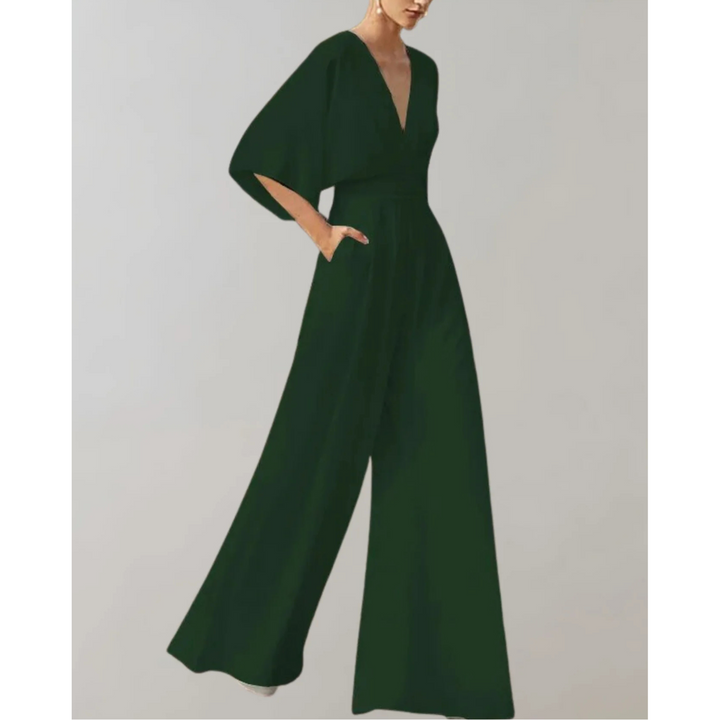 Celia | V-Neck & Wide-Leg Jumpsuit