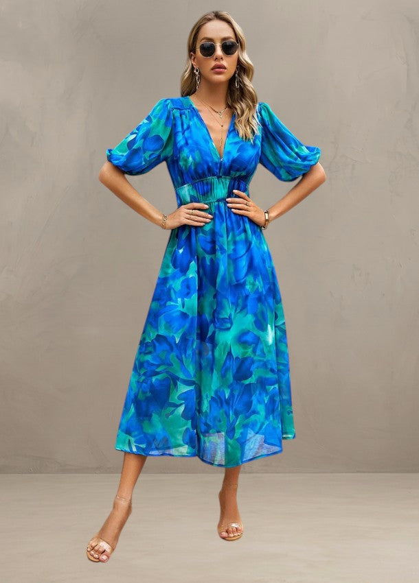Light Mode | FLATTERING FLORAL MIDI DRESS