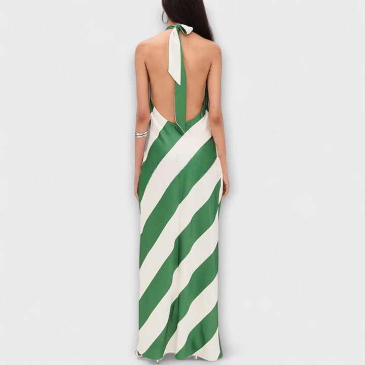 Marlowe - Striped Backless Maxi Dress