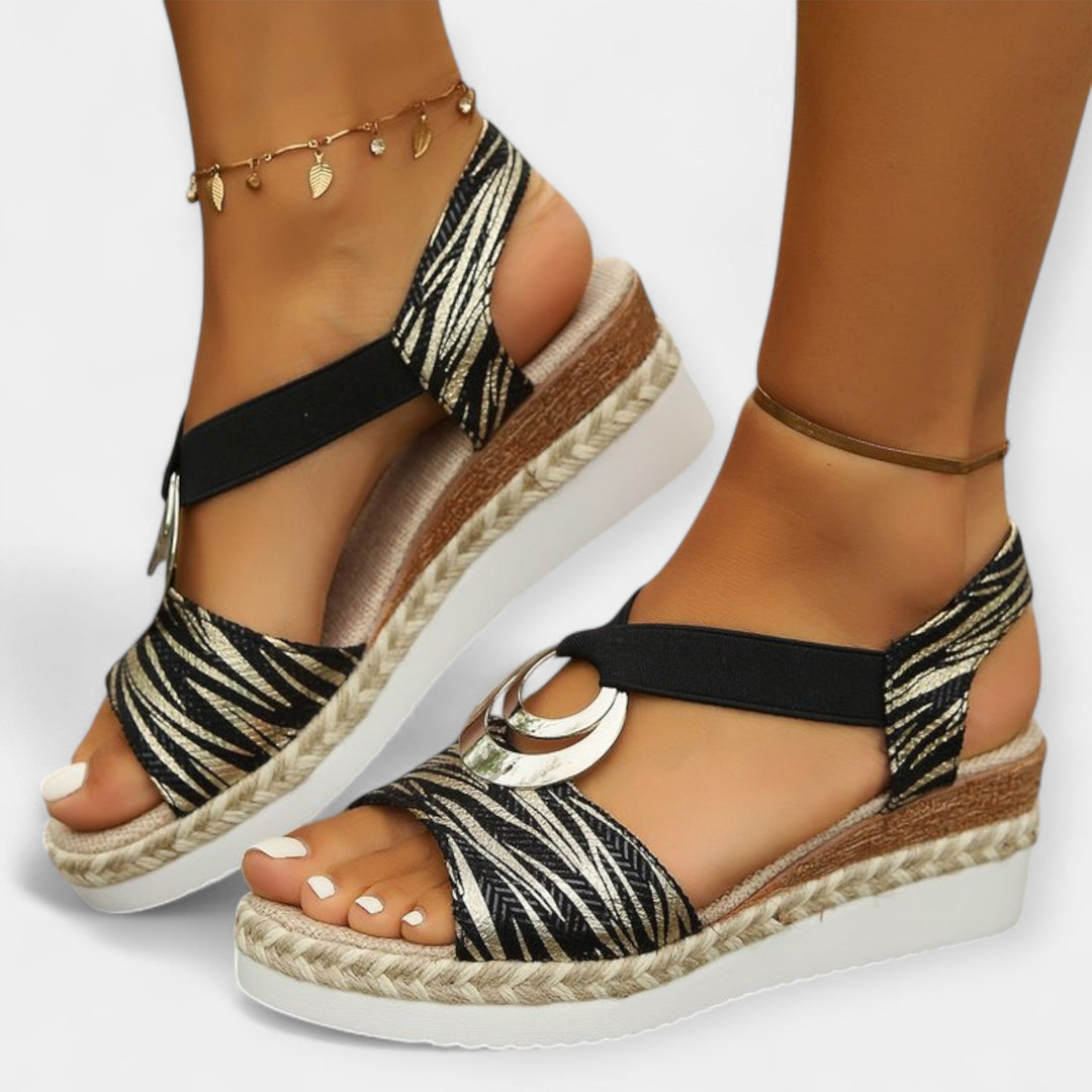 Mode Lumiére™ Roman Sandals with Braiding