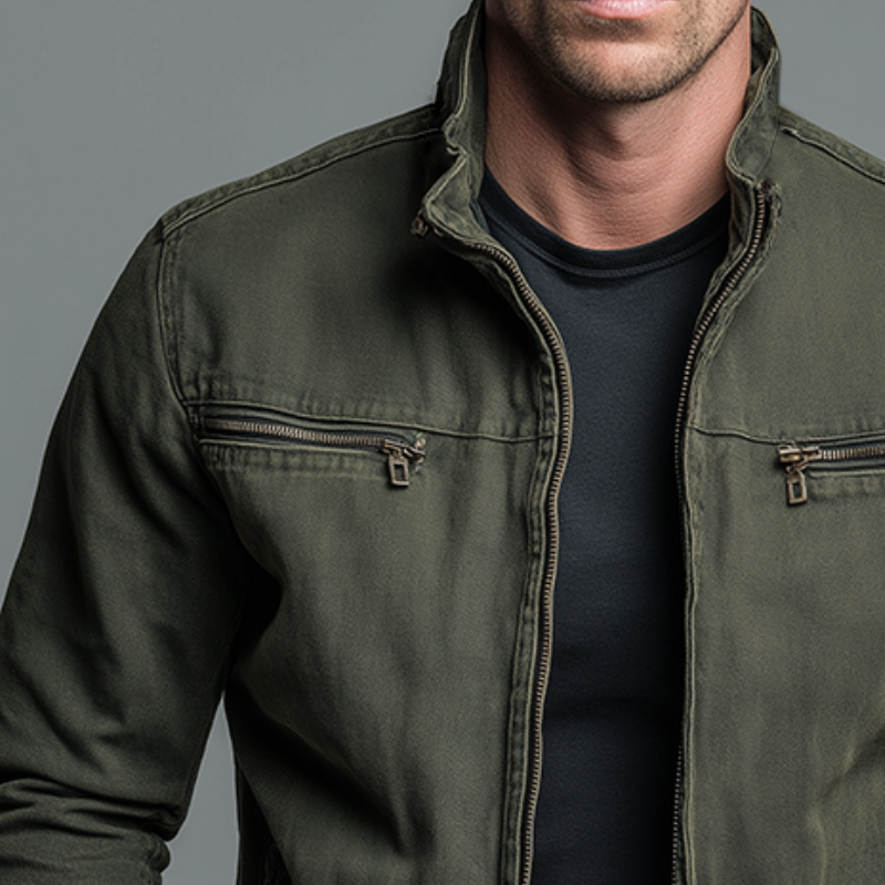 Mode Lumiére™ | Vintage Cotton Zip-Up Jacket