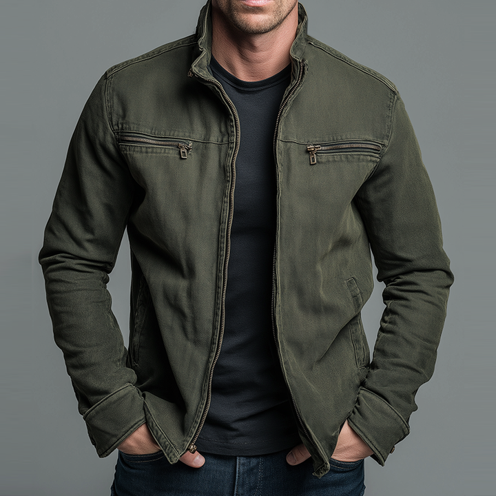 Mode Lumiére™ | Vintage Cotton Zip-Up Jacket