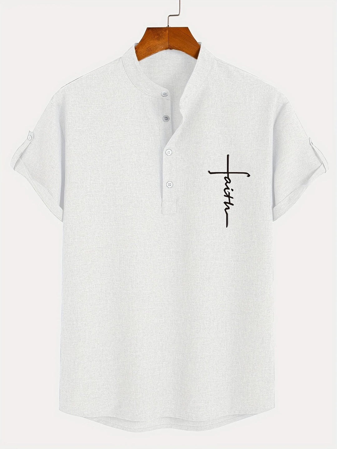Light Mode | Stylish short-sleeve stand-collar shirt