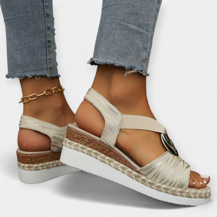 Mode Lumiére™ Roman Sandals with Braiding