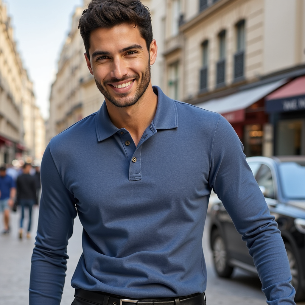 Long-sleeved polo shirt