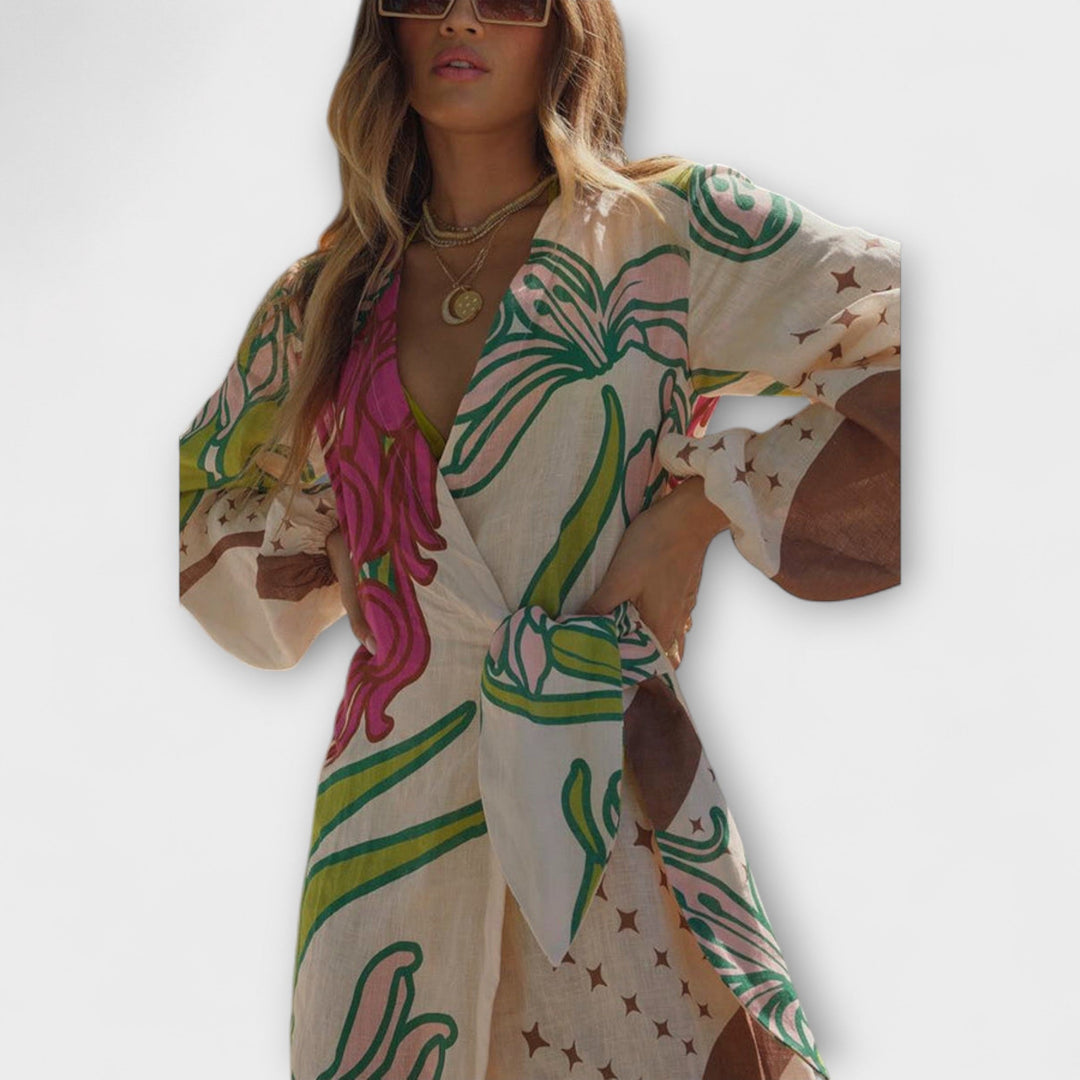 Tracey - Tie-front maxi dress