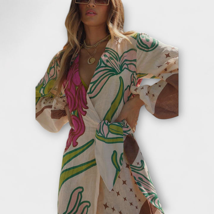 Tracey - Tie-front maxi dress