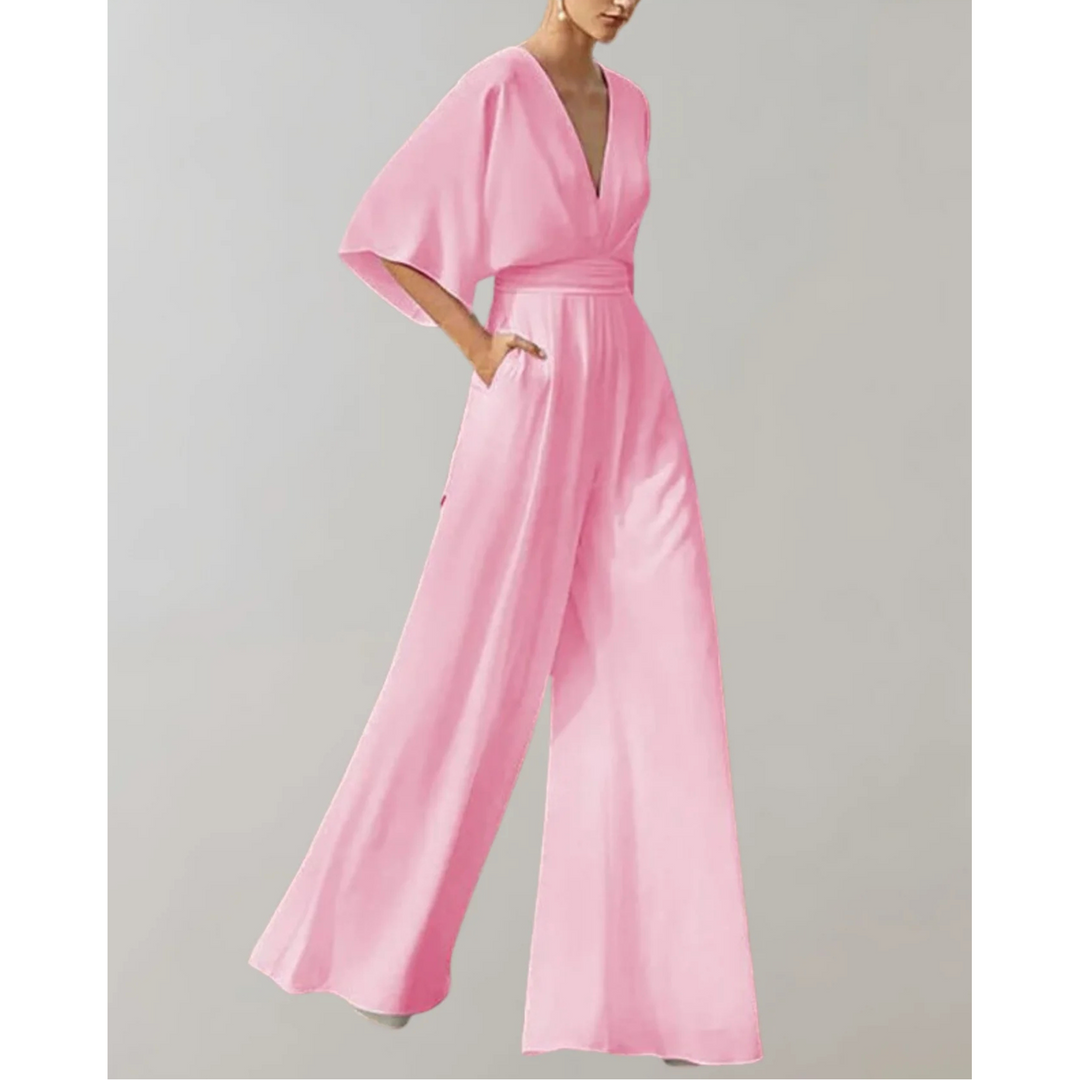 Celia | V-Neck & Wide-Leg Jumpsuit