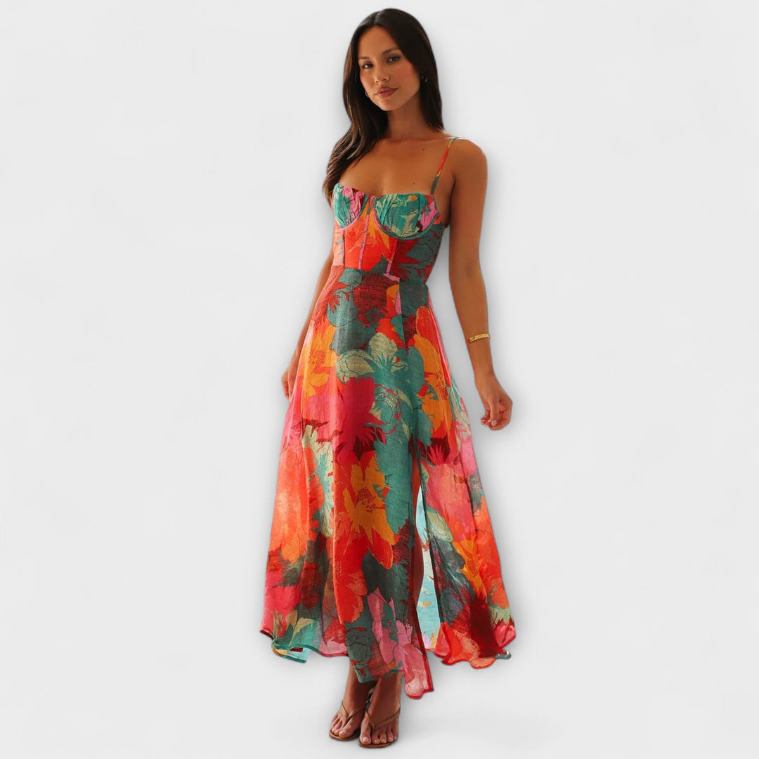 Audrey - Women's Floral Print Dress - Stylish and Attractive