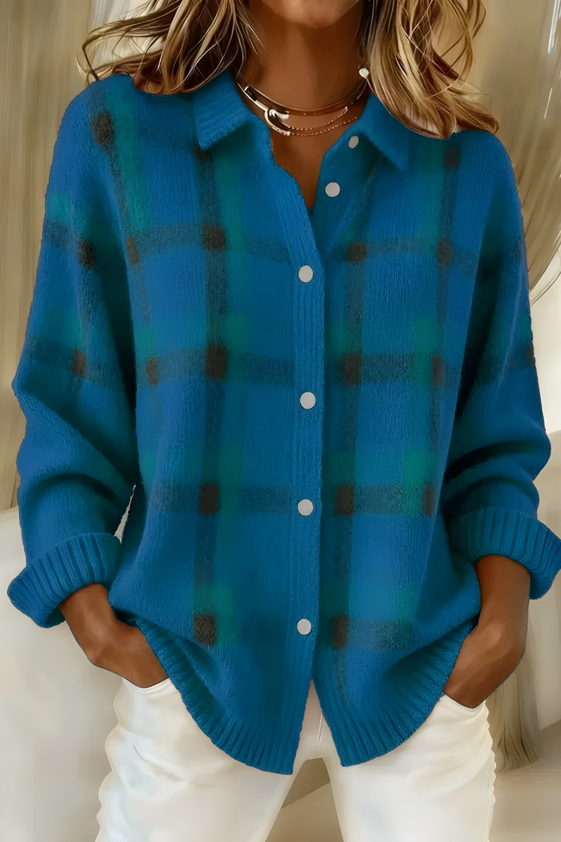 Anna™ | Soft Check Knit Cardigan