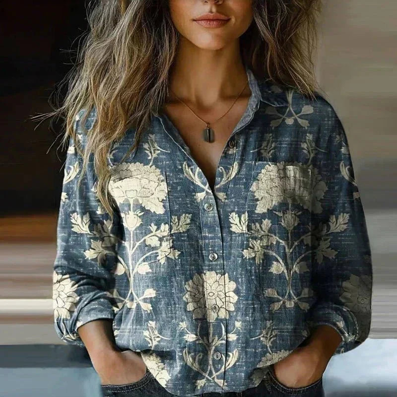 Vintage Printed Blouse