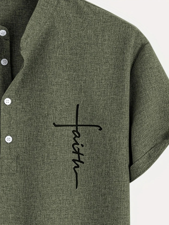 Light Mode | Stylish short-sleeve stand-collar shirt