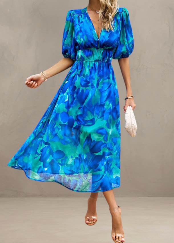 Light Mode | FLATTERING FLORAL MIDI DRESS