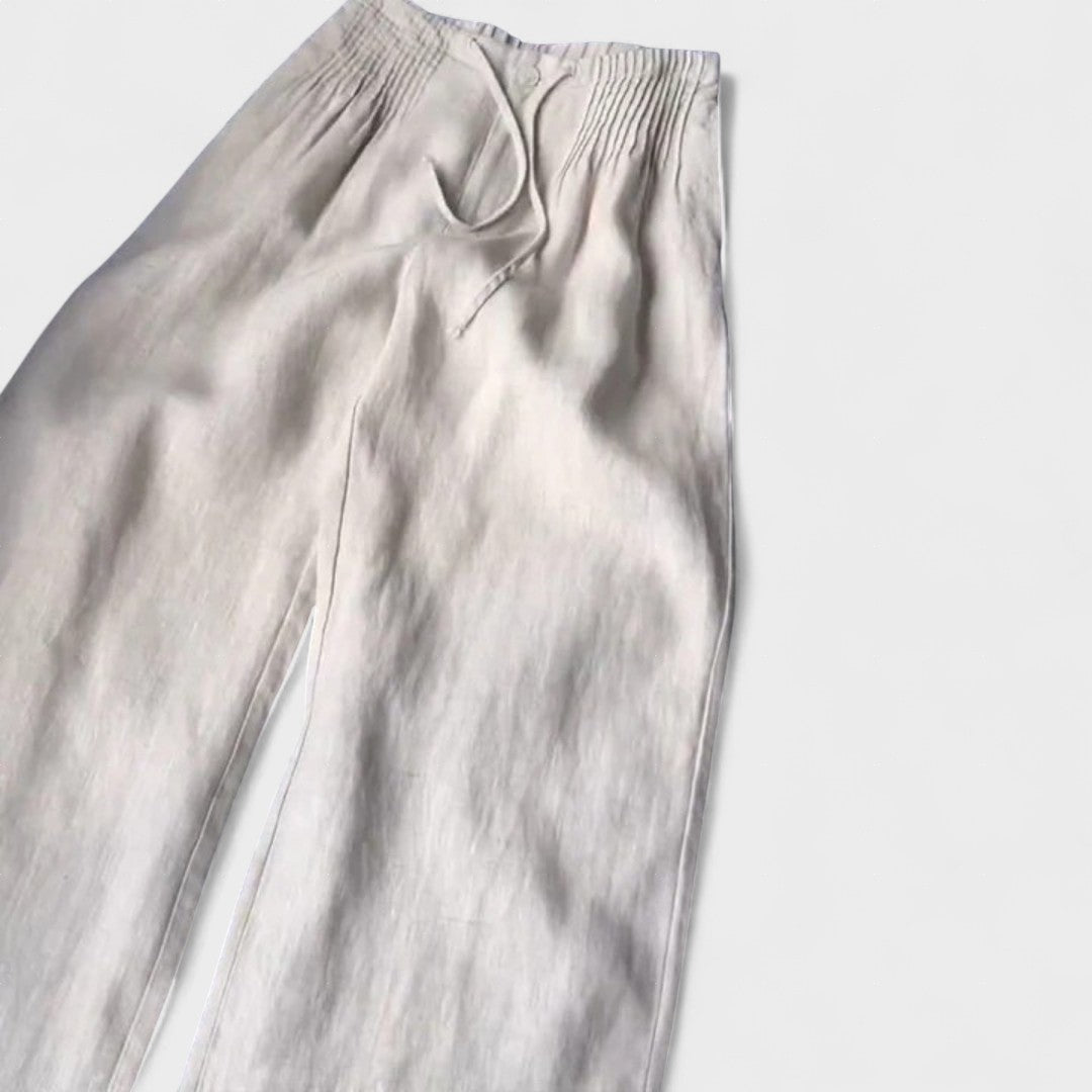 Mode Lumiére™ | Cotton and Linen Wide-Leg Trousers