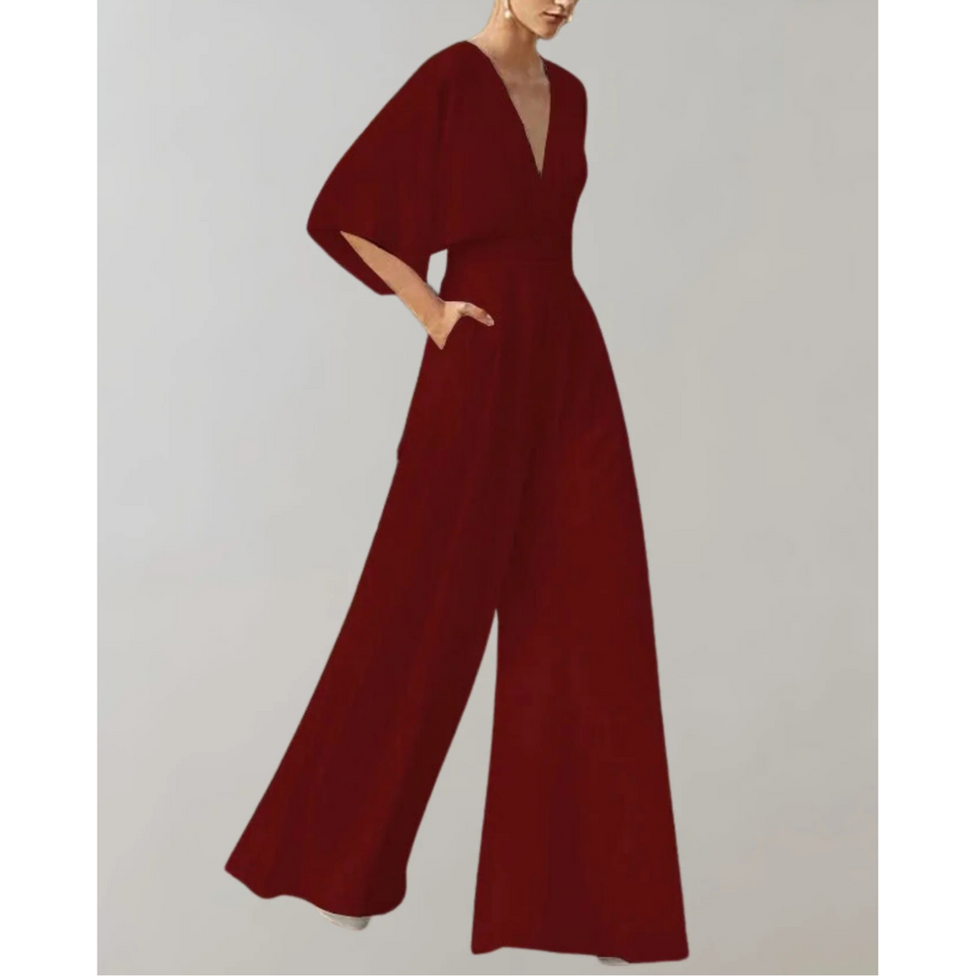 Celia | V-Neck & Wide-Leg Jumpsuit