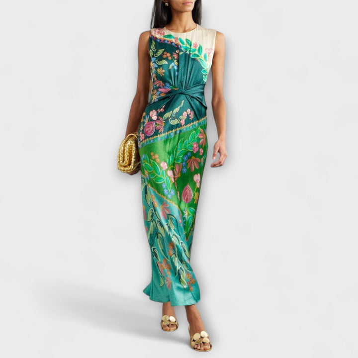 Aisling - Elegant Maxi Dress with Ruffles and Floral Pattern