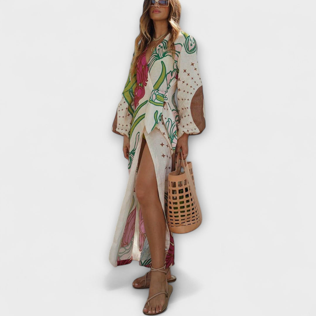 Tracey - Tie-front maxi dress