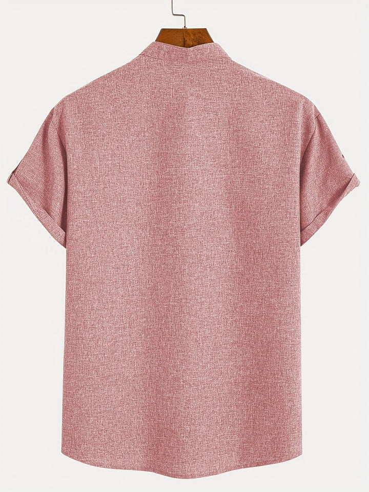 Light Mode | Stylish short-sleeve stand-collar shirt